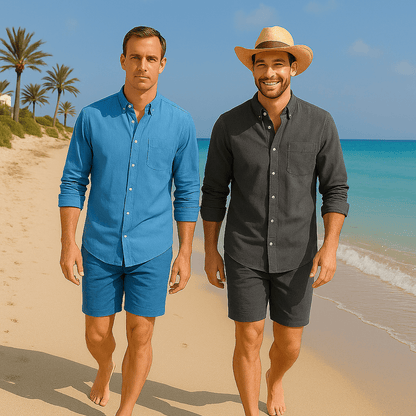 [BUY 1 GET 1 FREE] Santorini Premium Men’s Linen Shirts + FREE Exclusive Watch Gift