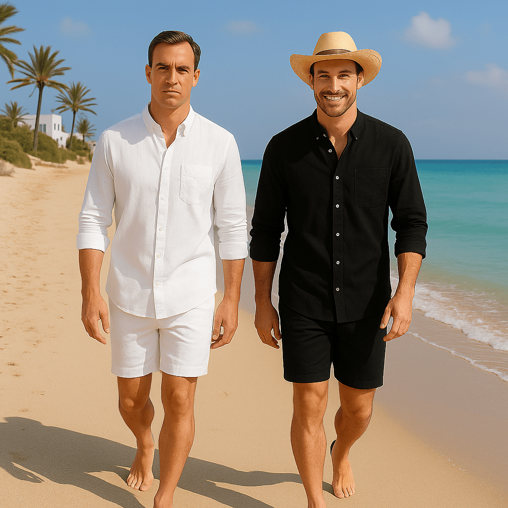 [BUY 1 GET 1 FREE] Santorini Premium Men’s Linen Shirts + FREE Exclusive Watch Gift