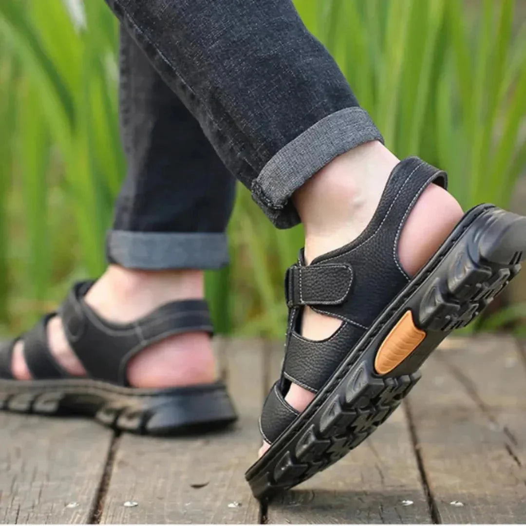 Sandália Masculina Ortopédica de Couro | Allegante Comfort